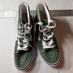 Vans Sk8-Hi Green & White High Top Sneakers Women's 7 Men's 5.5 Unisex
